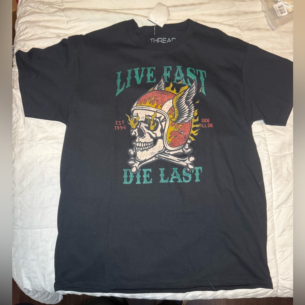 Men's Black Graphic T-Shirt - Large